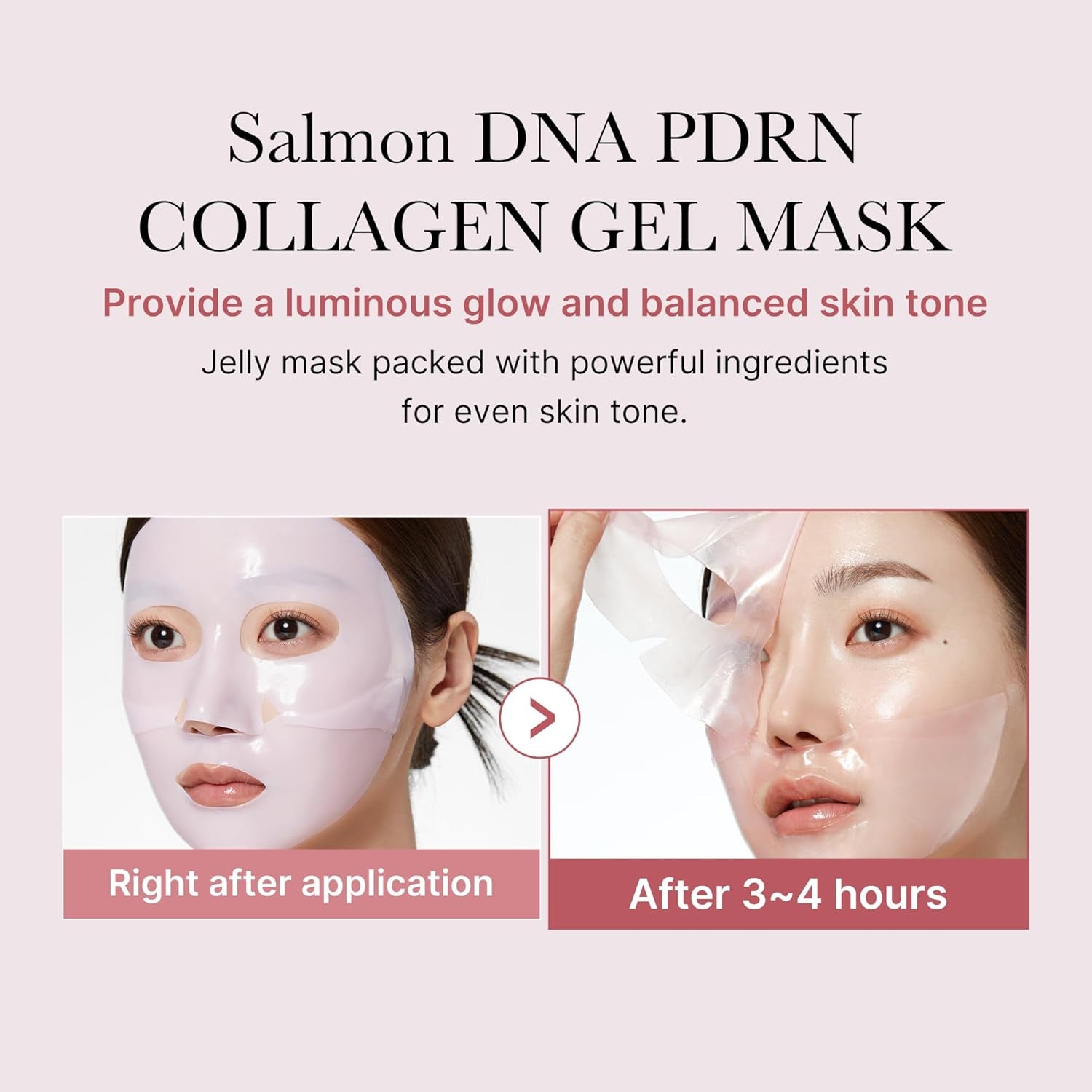 Salmon DNA PDRN Pink Collagen Jelly Gel Mask | Overnight Face Mask for Glass Glow Skin- Elasticity, Hydrating, Firming and Moisturizing | Korean Skincare