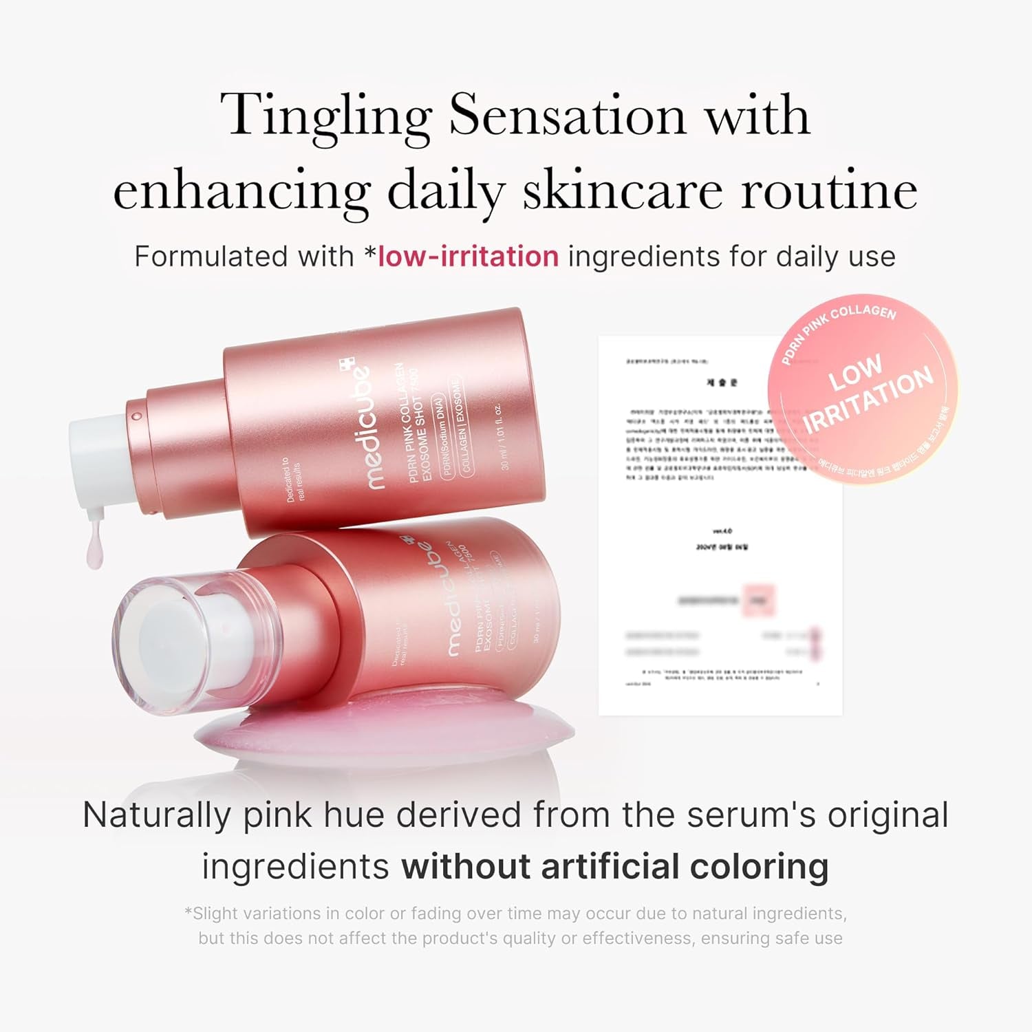 PDRN Pink Collagen Exosome Shot Serum 7,500 PPM | Liquid Skin Booster | Exosome, Salmon DNA PDRN, Spicules | Uneven Skin Tone, Pore Care, Texture | Korean Skin Care 1.01 Fl.Oz