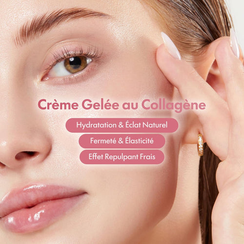 Collagen Jelly Cream- Niacinamide & Freeze-Dried Hydrolyzed Collagen-Boosts Skin Barrier Hydration & Gives 24H Glow & Firmer Looking Skin | No Artificial Color, Korean Skincare (3.71 Fl.Oz. 110Ml)