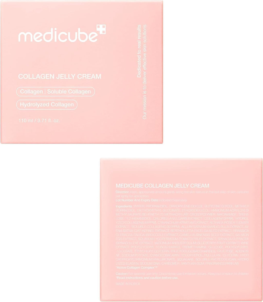 Collagen Jelly Cream- Niacinamide & Freeze-Dried Hydrolyzed Collagen-Boosts Skin Barrier Hydration & Gives 24H Glow & Firmer Looking Skin | No Artificial Color, Korean Skincare (3.71 Fl.Oz. 110Ml)