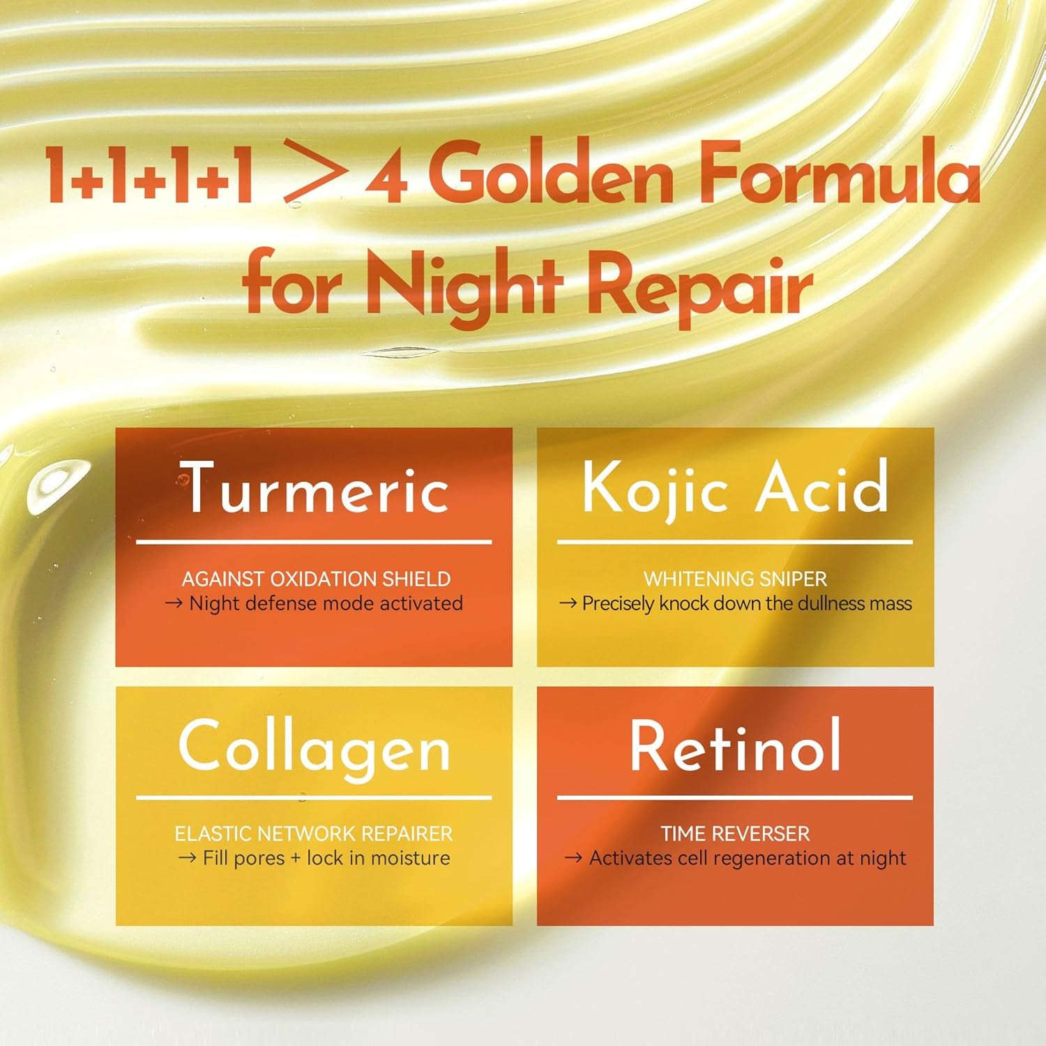 Turmeric Night Wrapping Mask with Hydrolyzed Collagen | Hydrating, Firming & Brightening Facial Mask | Nourishes Skin, Refines Skin Texture, Enhances Elasticity | 75Ml