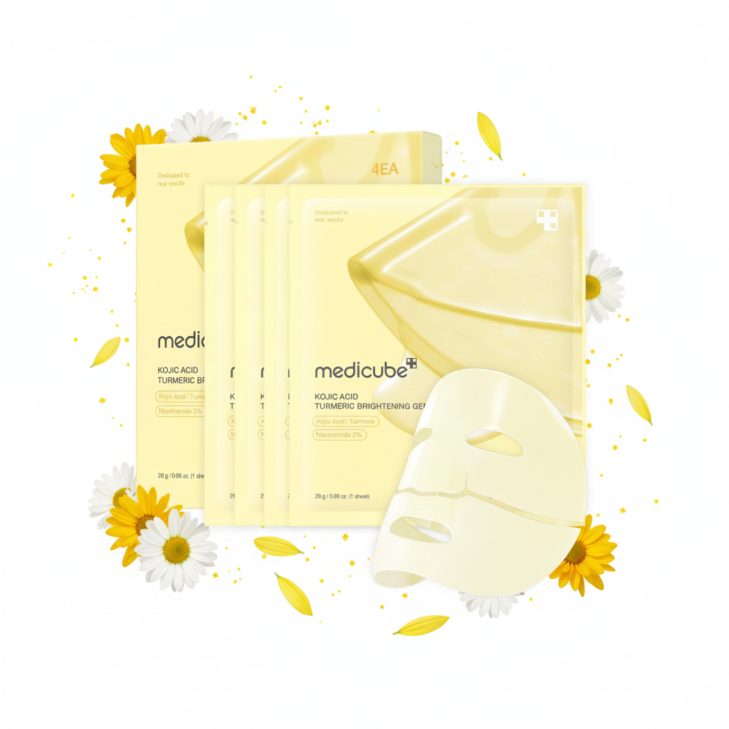 Kojic Acid Turmeric Brightening Mask K-Beauty fond blanc