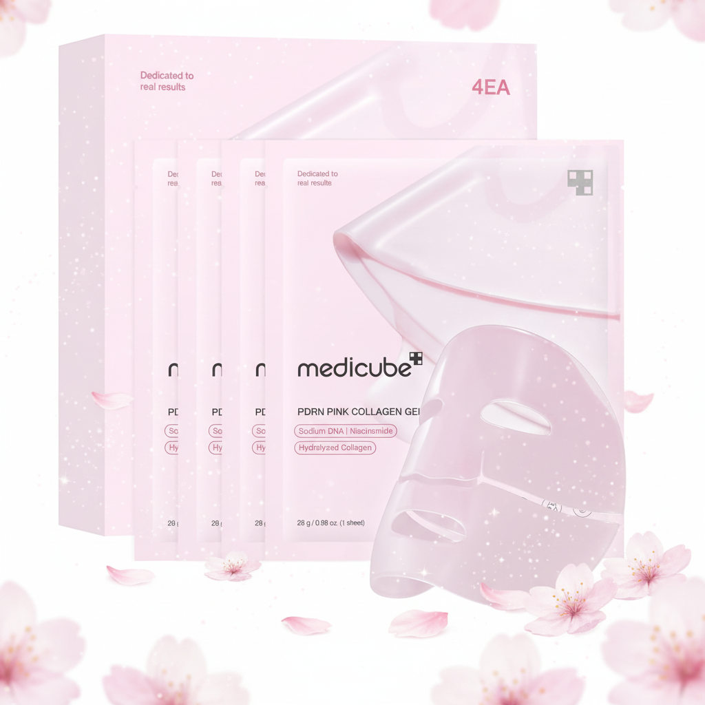 PDRN Pink Collagen Gel Mask K-Beauty fond blanc